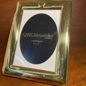 Solid Brass Picture Frame By Carr International 3.5" X 5" Tabletop Or Wall